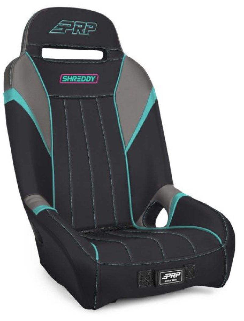 Can-Am Commander MAX UTV Suspension Seat - PRP Seats - Shreddy GT/S.E. - Grey/Teal - `21-`27